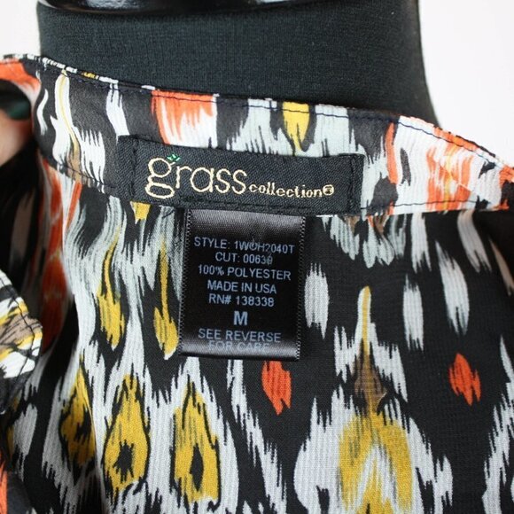 Grass Collection Sheer Blouse Graphic Prin… - Picture 6 of 6